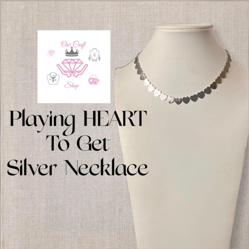 💜 Playing HEART To Get 💜Silver Necklace | NWT